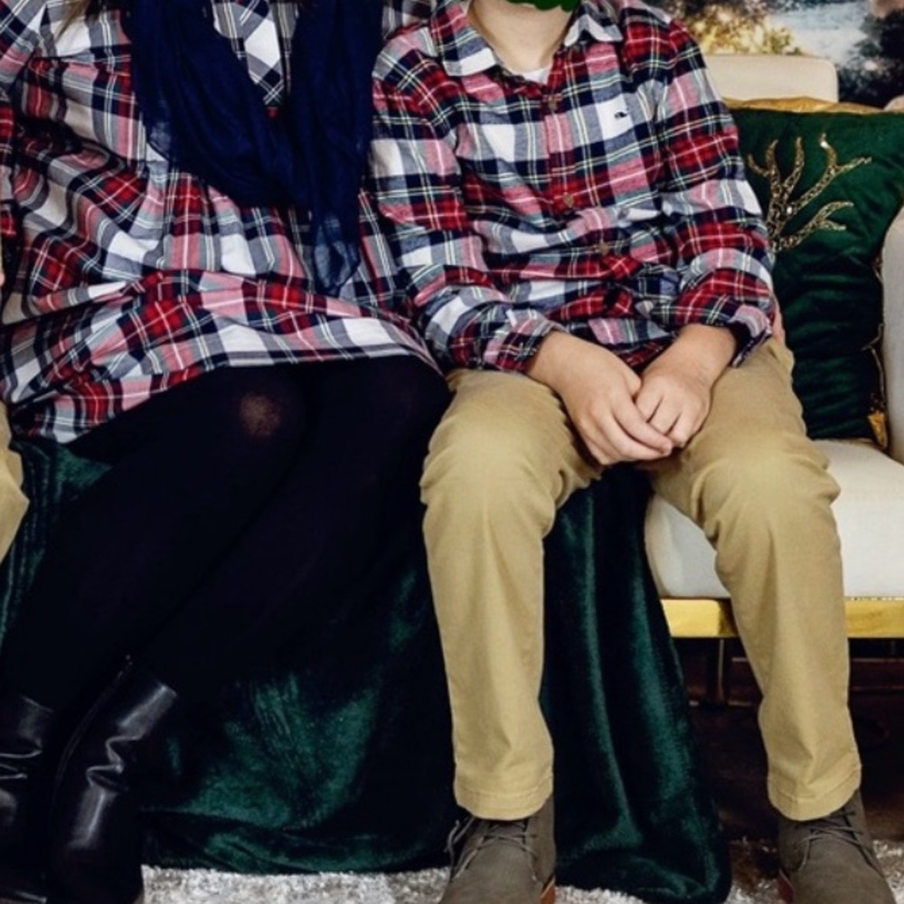 Vineyard Vines Boys Tartan Plaid Flannel Shirt - Red, Blue, Green- size 6